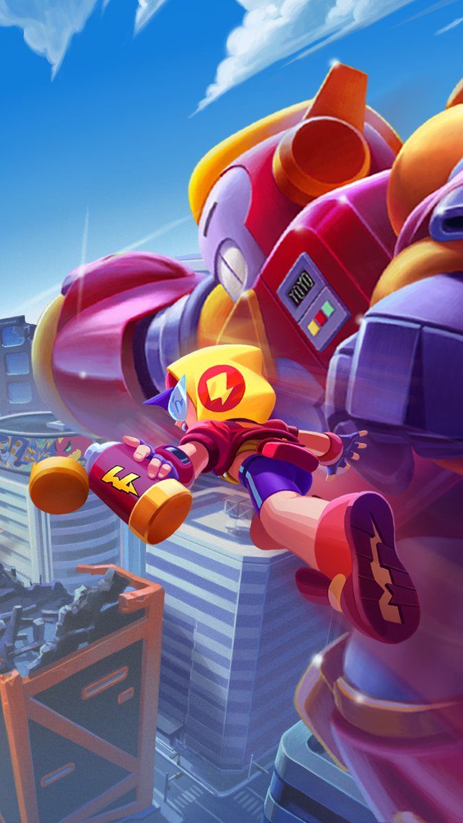 Brawl Stars, Roboter, Stadt, Action, Hochformat, Hintergrundbild fürs Smartphone