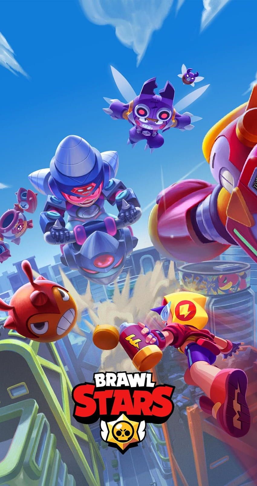 Brawl Stars, Brawler, Kampfszene, Blauer Himmel, HD, Hintergrundbild fürs Handy