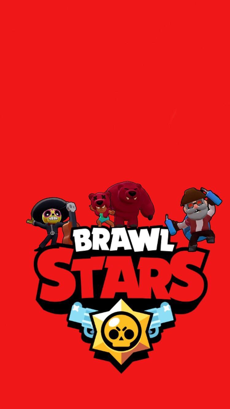 Brawl Stars, Logo, Roter Hintergrund, Supercell, HD, Sperrbildschirm fürs iPhone