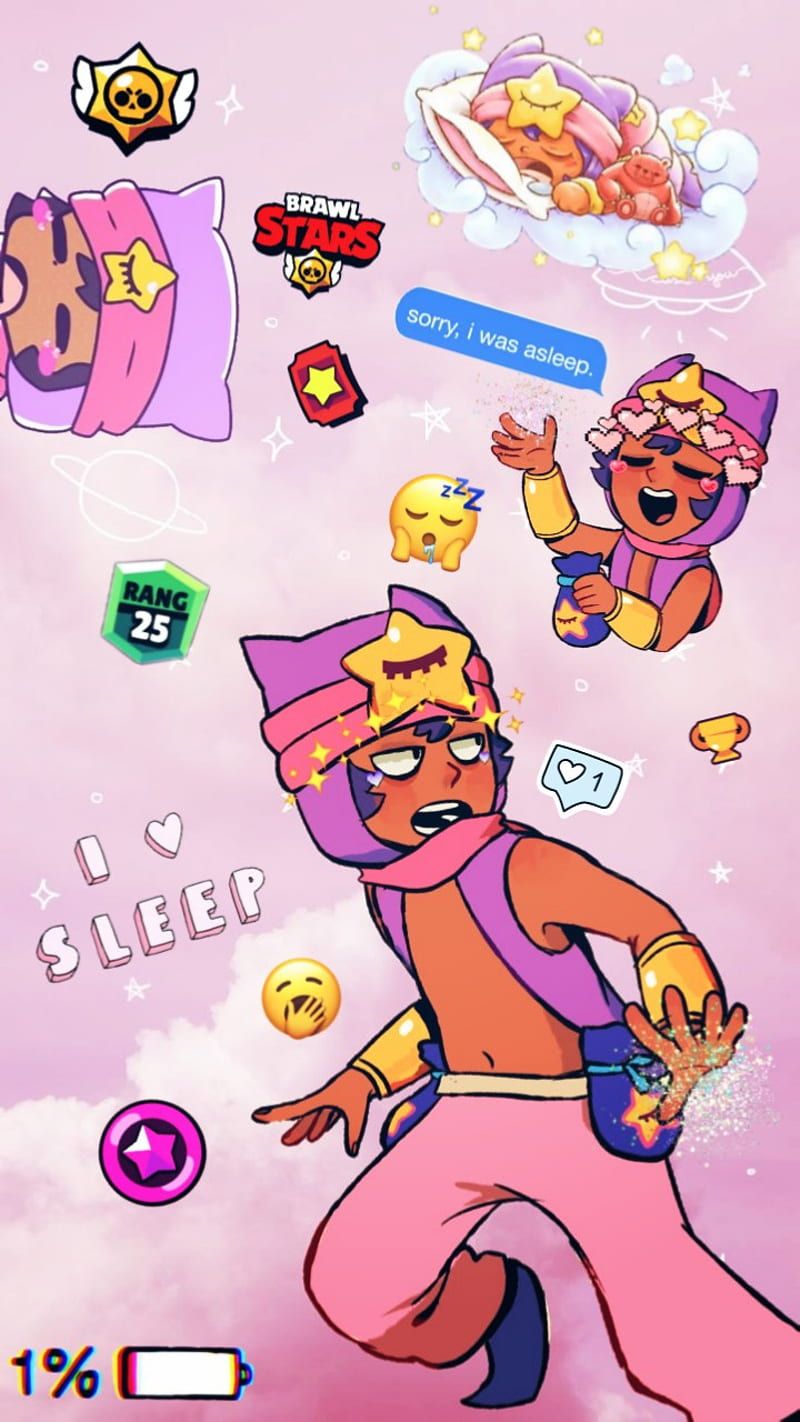 Brawl Stars, Brawler, Sticker, Pink, HD, Hintergrundbild fürs Handy