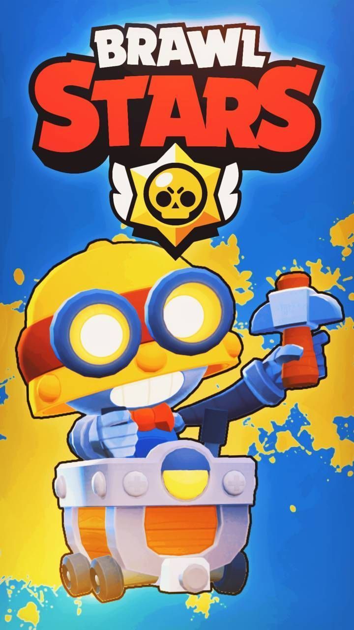 Carl (Brawl Stars), Brawl Stars, Logo, Farbspritzer, Hintergrundbild für iPhone und Android