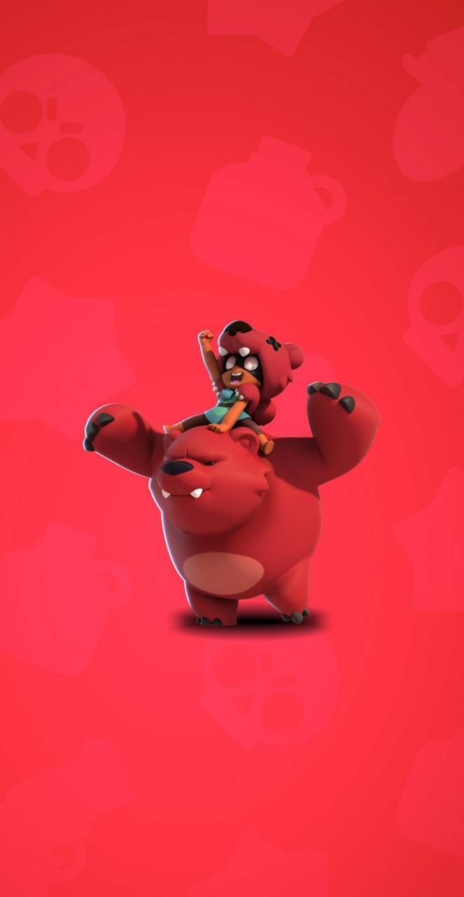 Brawl Stars, Brawler, Roter Hintergrund, Hochformat, Wallpaper