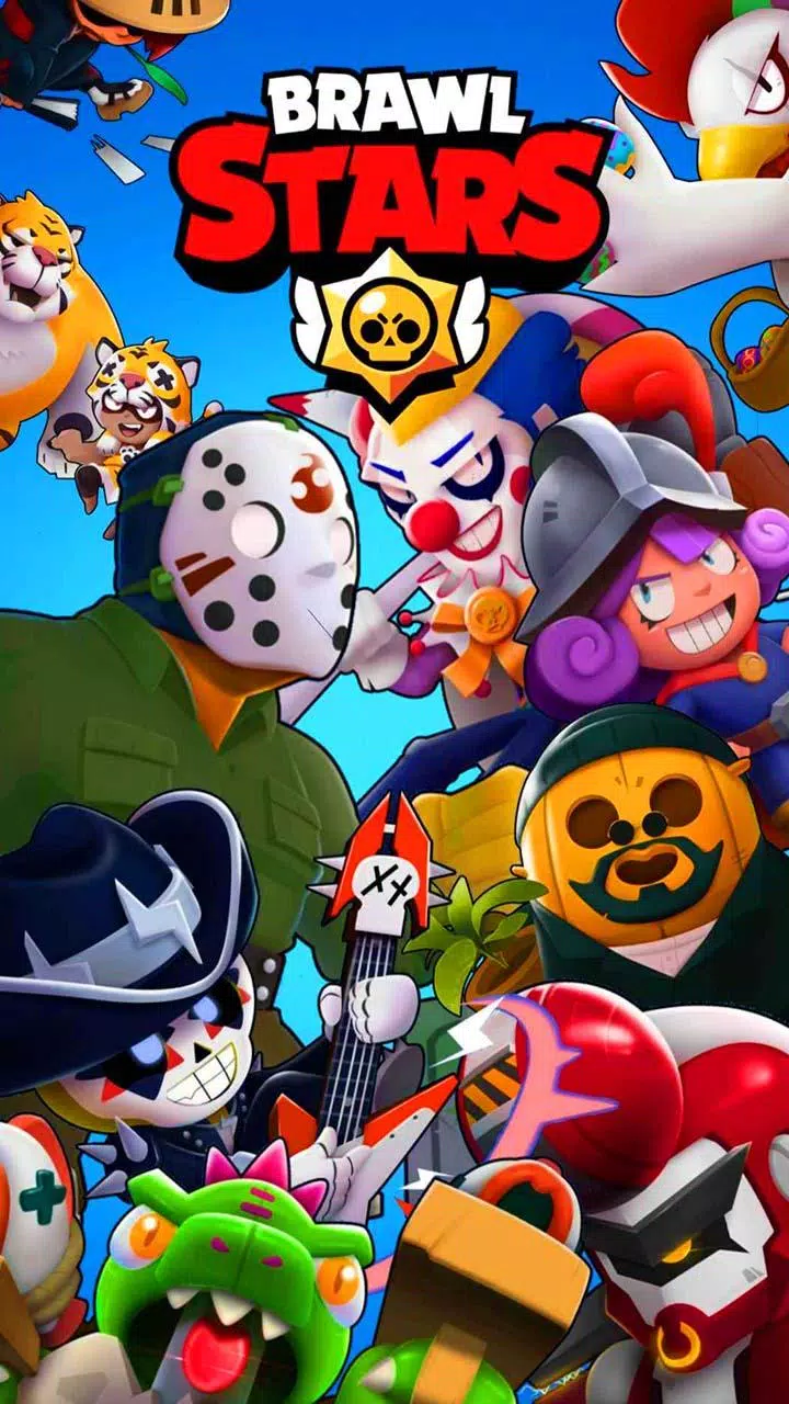 Brawl Stars, Brawler, Collage, Logo, HD, Handy-Hintergrund im Hochformat