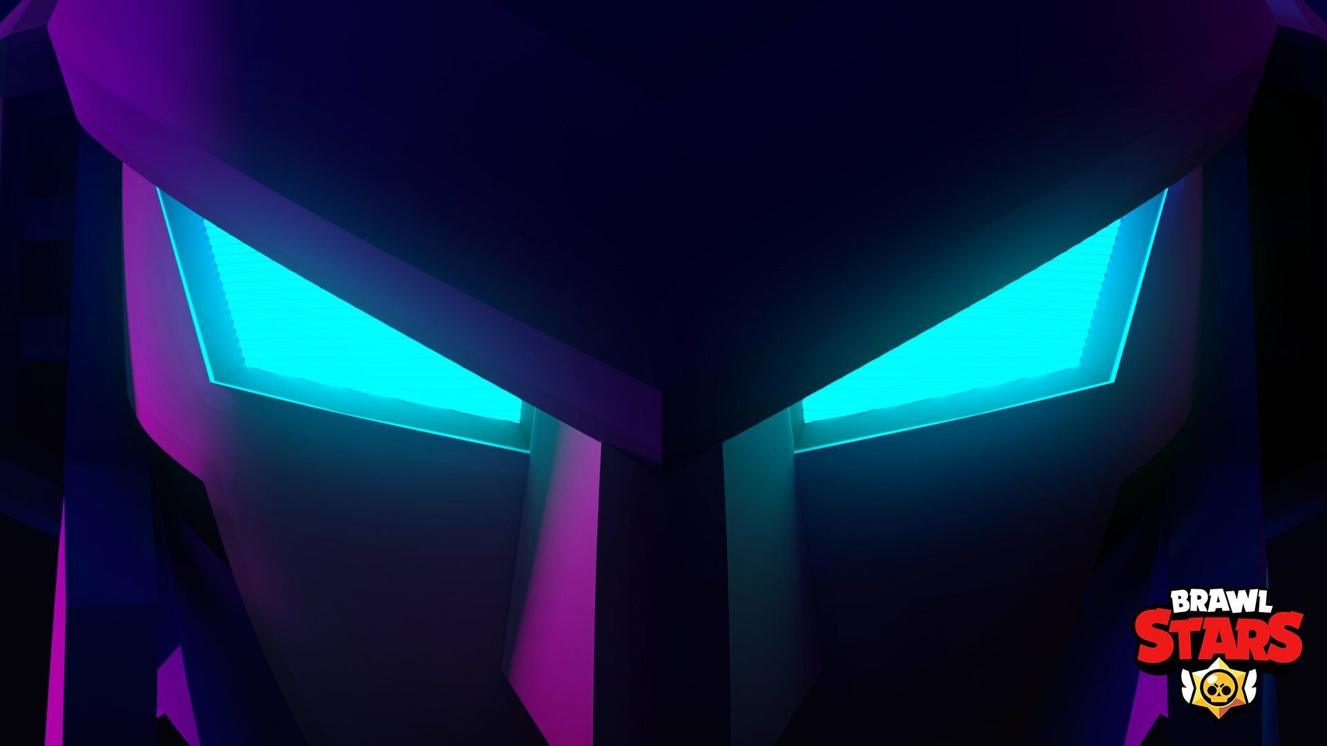 Brawl Stars, Leuchtende Augen, Cyan, Dunkel, Full HD 1080p, Desktop-Hintergrundbild