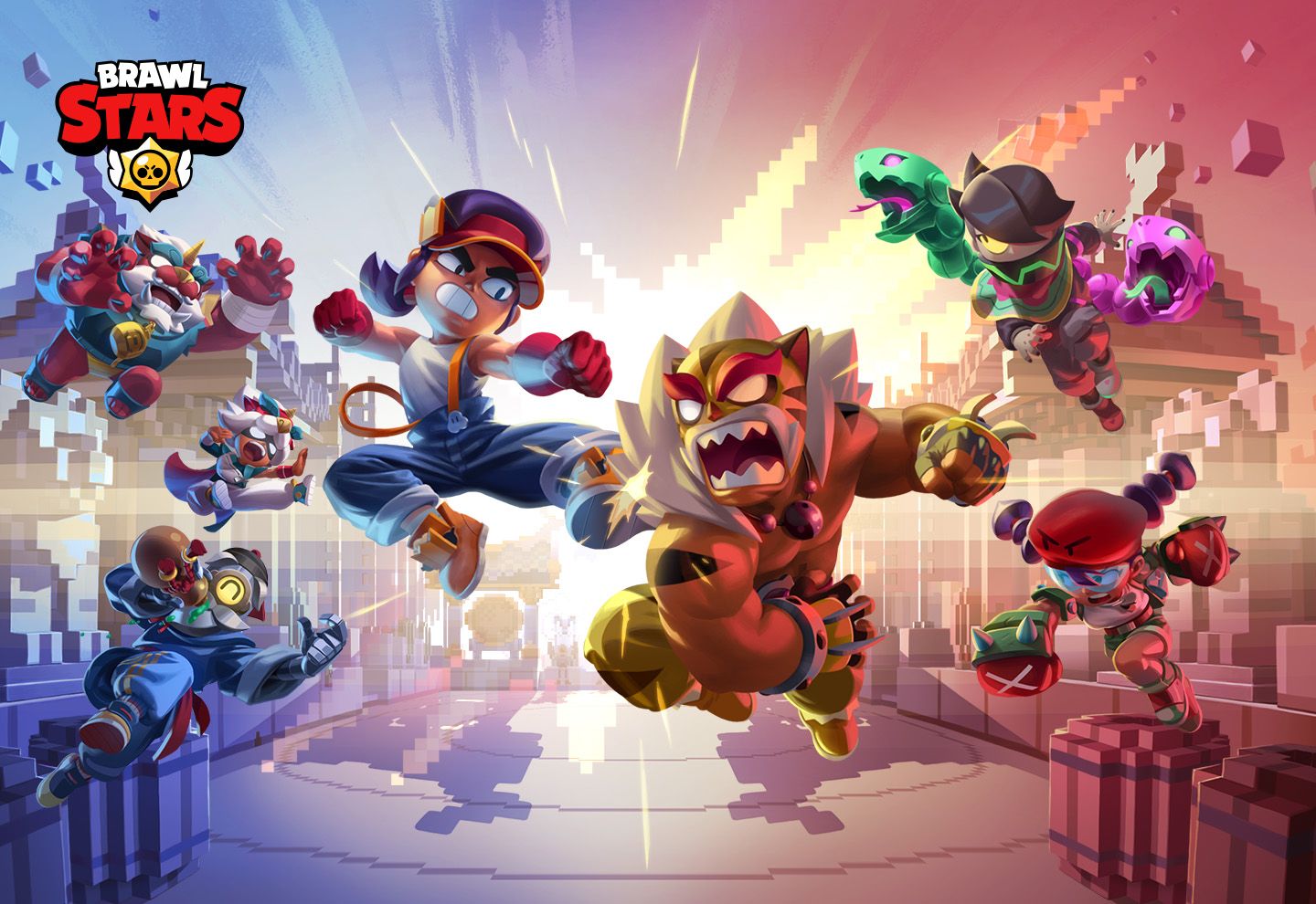 Brawl Stars, Brawler, Kampfszene, Logo, HD, Hintergrundbild für den PC