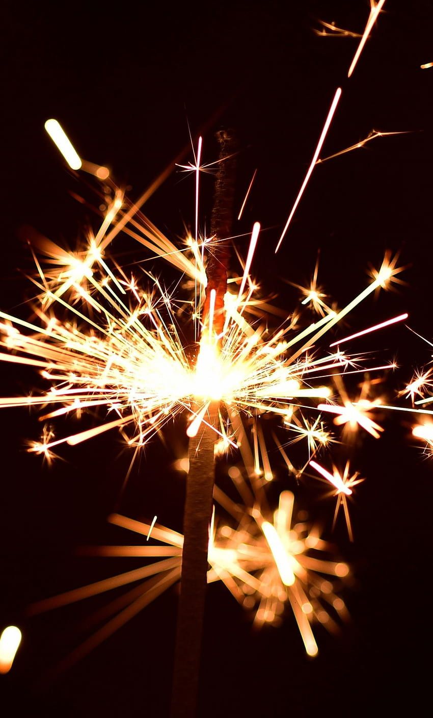 Funkenregen, Silvester, Goldene Funken, Dunkler Hintergrund, Sperrbildschirm fürs iPhone