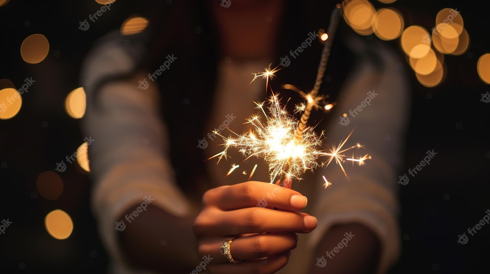 Frau, Hände, Wunderkerze, Bokeh, Pullover, Gemütlich, Full HD, Desktop-Hintergrund für Windows