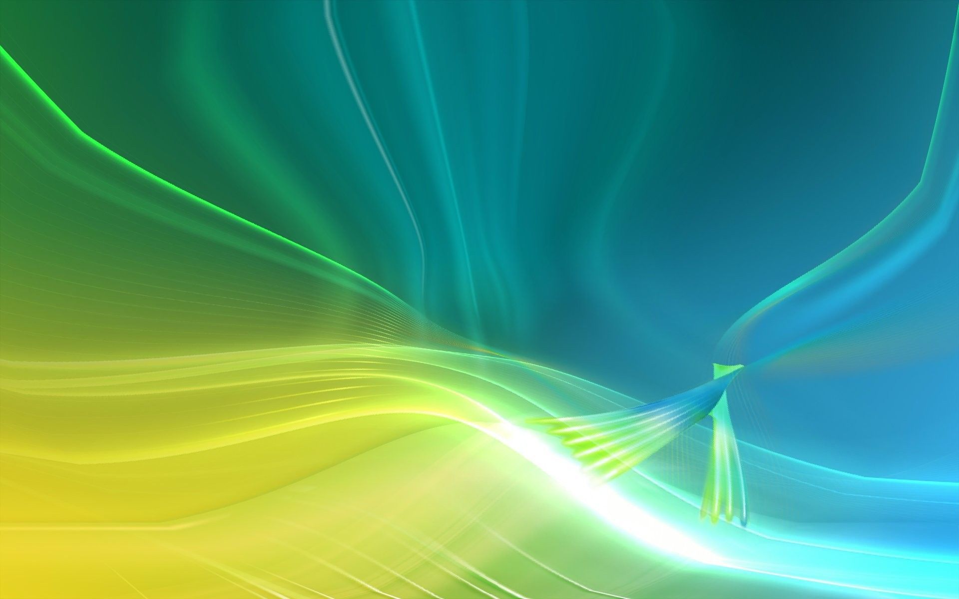 Windows Vista, Aurora, Lichtwellen, Grün, Gelb, 16:10, Full-HD-Hintergrundbild für den Desktop