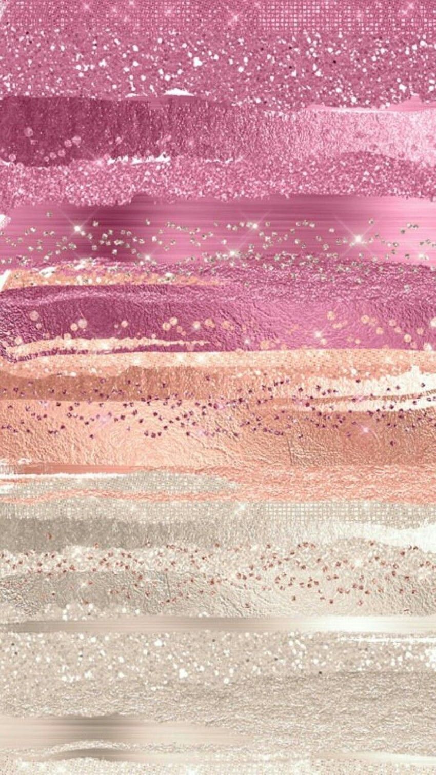 Pinselstriche, Rosa und Gold, Aquarell, Abstrakt, Glitzer, HD, Handy-Hintergrundbild