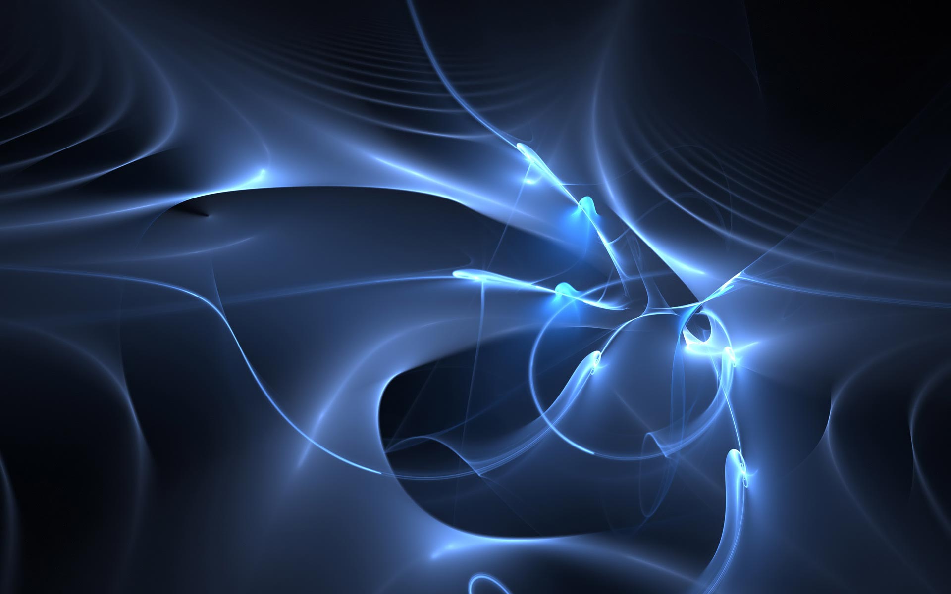 Lichtfäden, Abstrakt, Dunkelblau, Fraktal, 16:10, Full-HD-Hintergrundbild für den Desktop