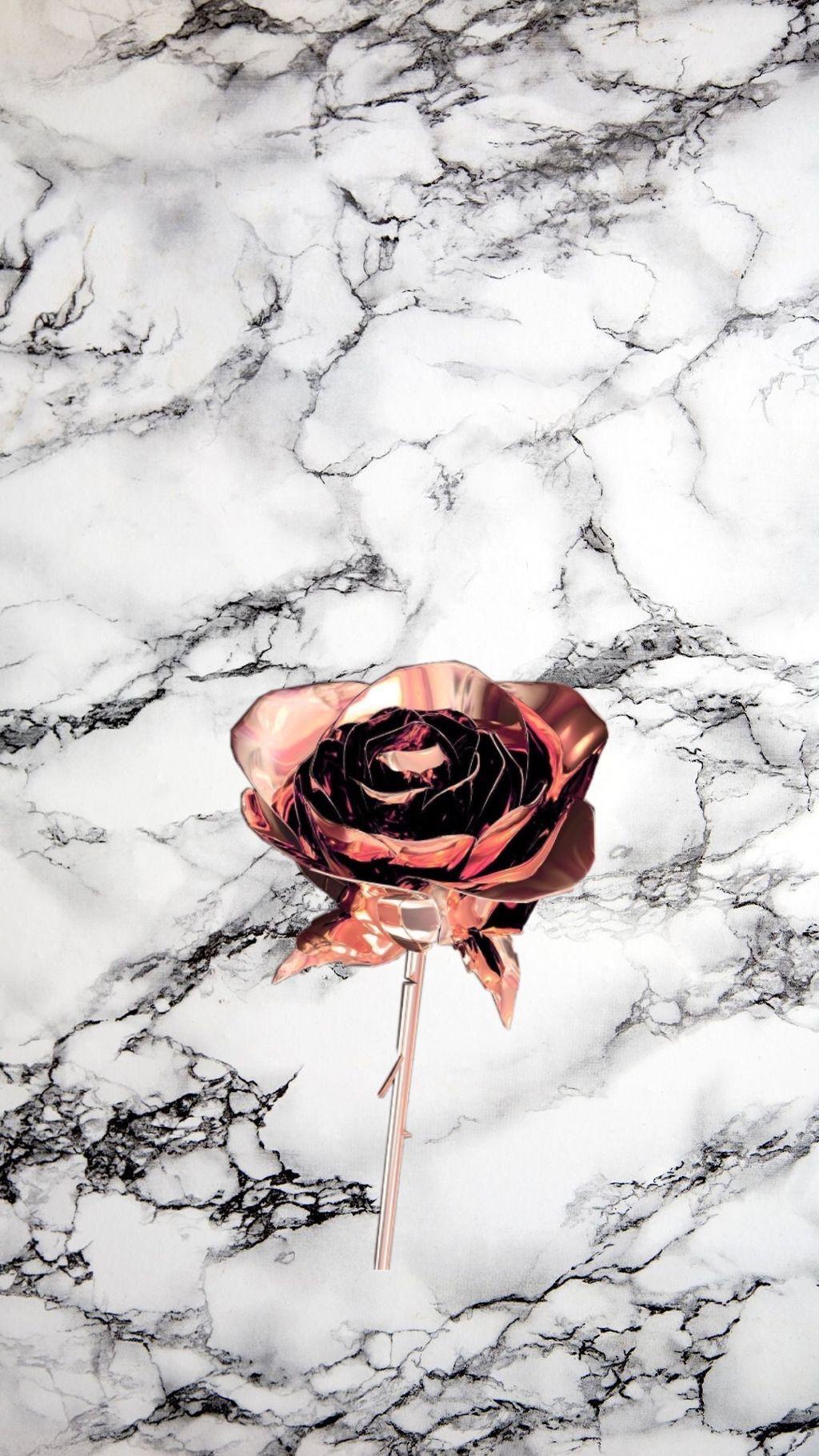 Rose, Weißer Marmor, Metallisch, Kupfer, Elegant, HD, Sperrbildschirm fürs iPhone