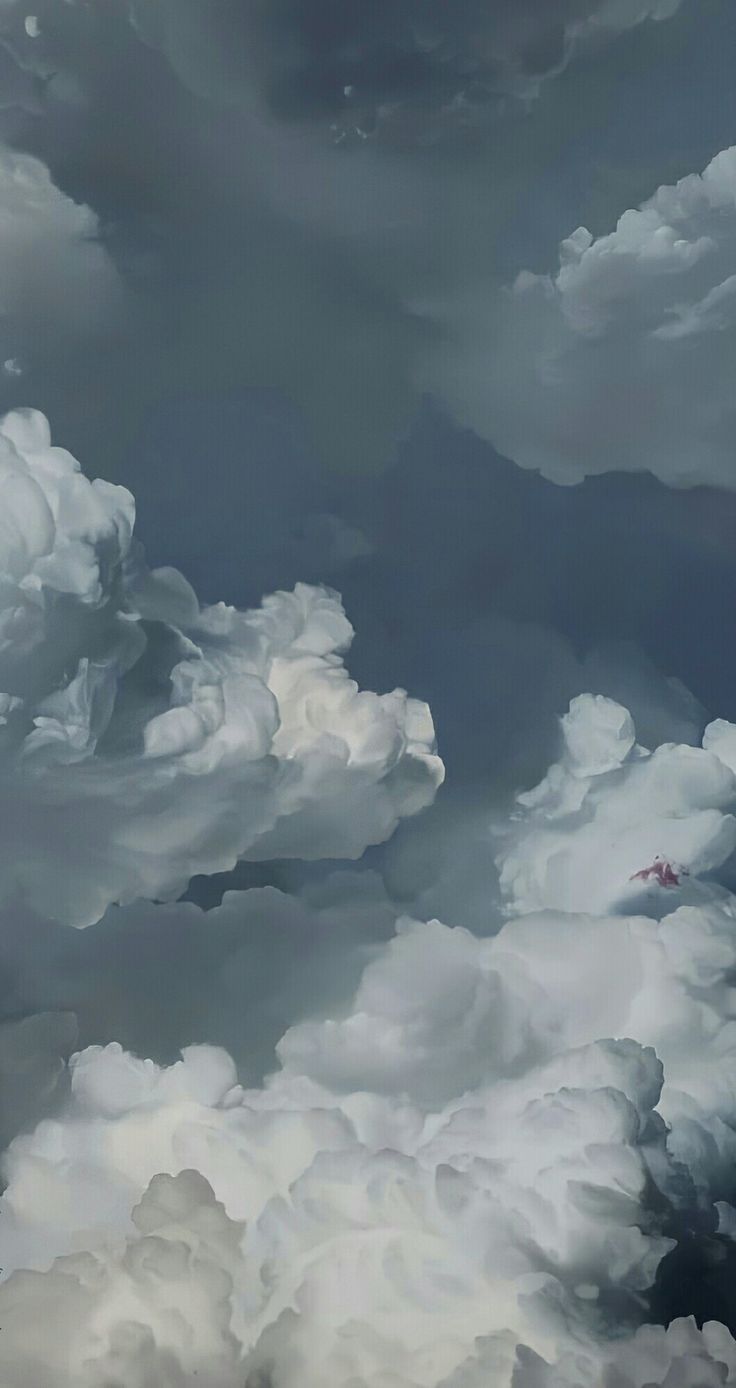 Wolken, Graublau, Himmel, Gedämpfte Farben, HD, Sperrbildschirm fürs iPhone