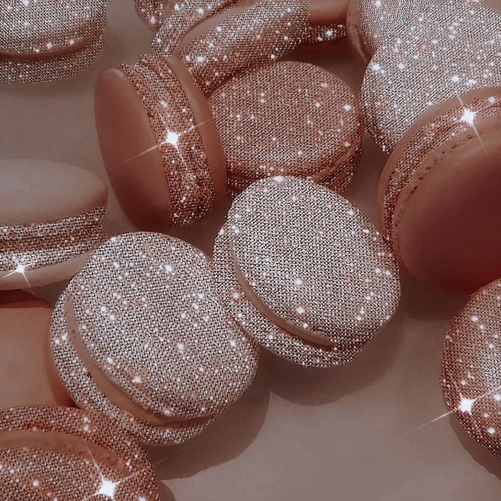 Macarons, Glitzer, Funkeln, Süßigkeiten, Pfirsich, Hintergrundbild für iPad und Tablet