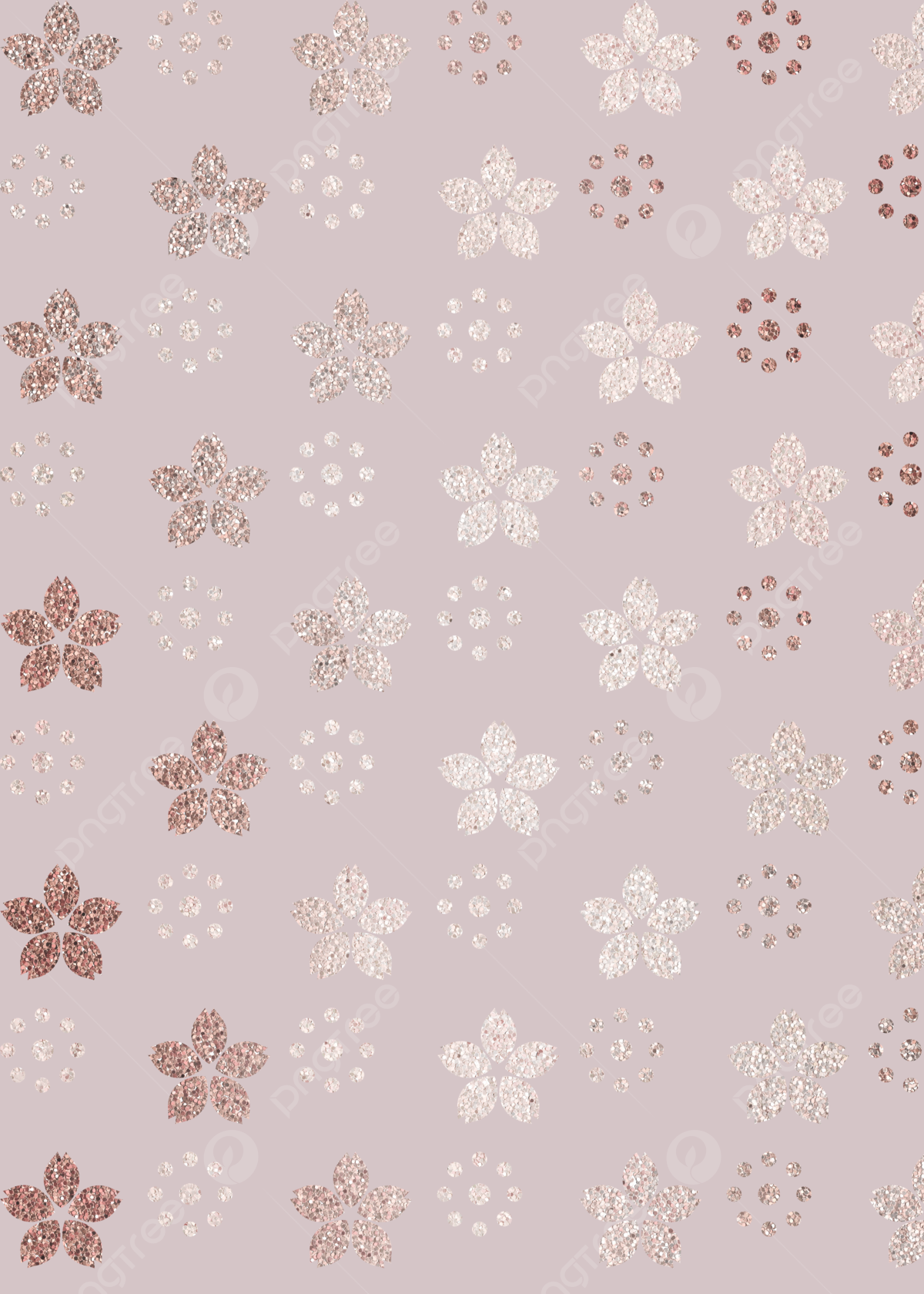 Blumenmuster, Kleine Blüten, Altrosa, Minimalistisch, Full HD, Hintergrundbild fürs Tablet