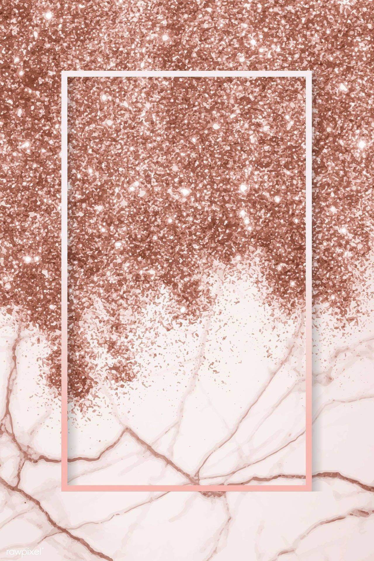 Rahmen, Rosegold-Glitzer, Marmor, Goldadern, Elegant, Full HD, Hintergrundbild fürs Handy