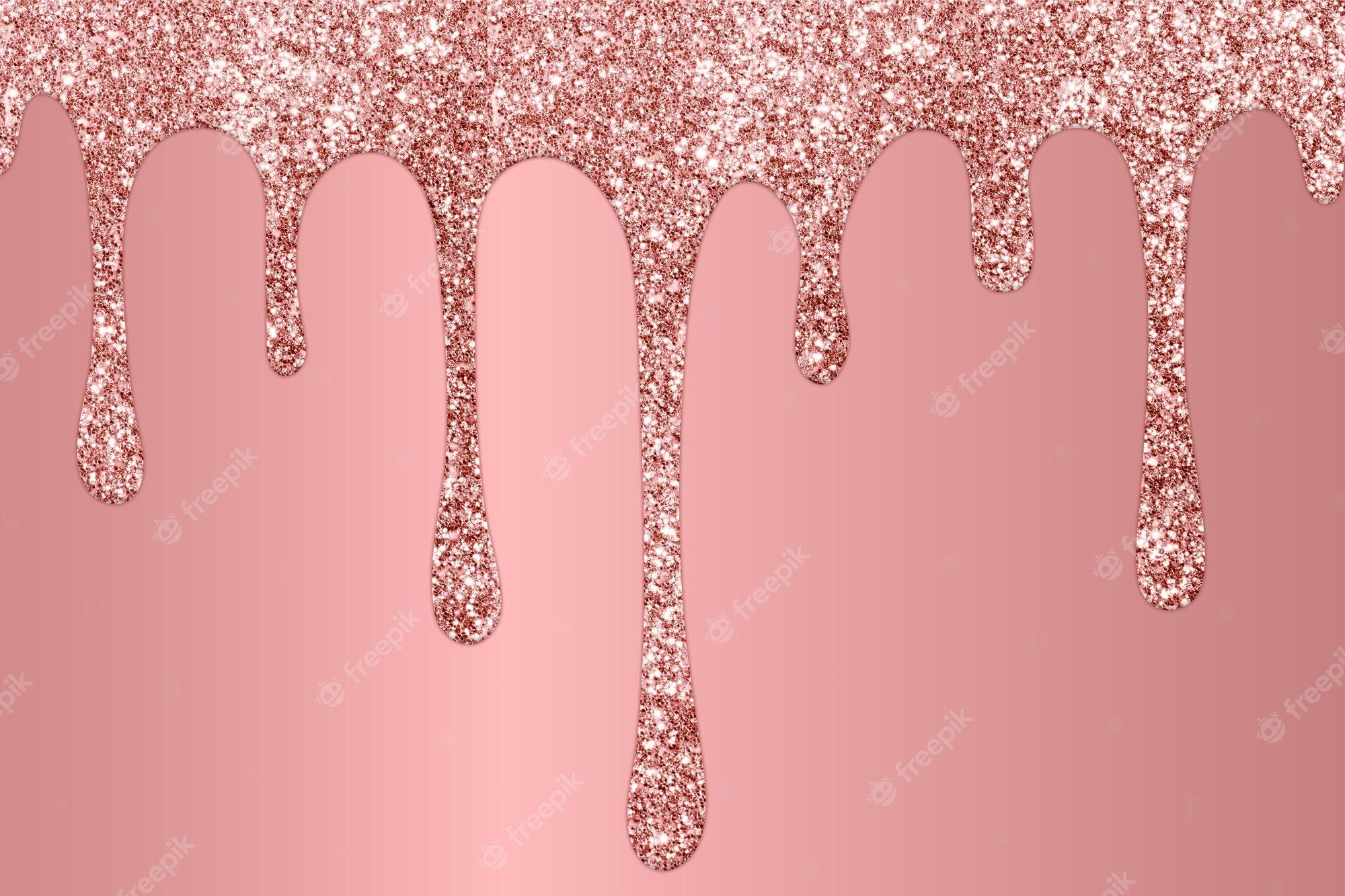 Tropfender Glitzer, Rosegold, Glänzend, Metallisch, Full HD, Desktop-Hintergrund für Windows