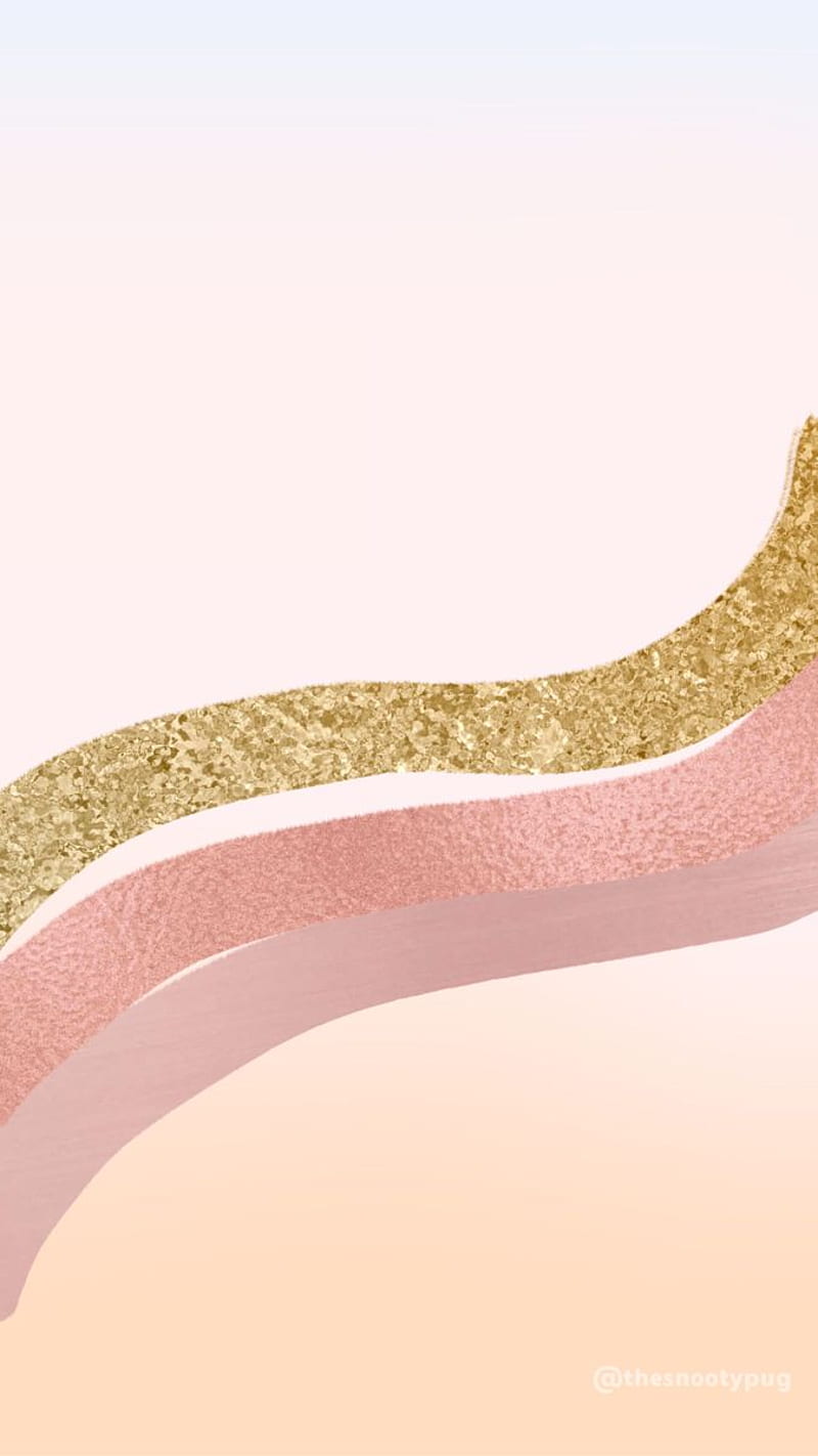 Wellenformen, Goldglitzer, Pastell, Minimalistisch, Farbverlauf, Hintergrundbild fürs Handy