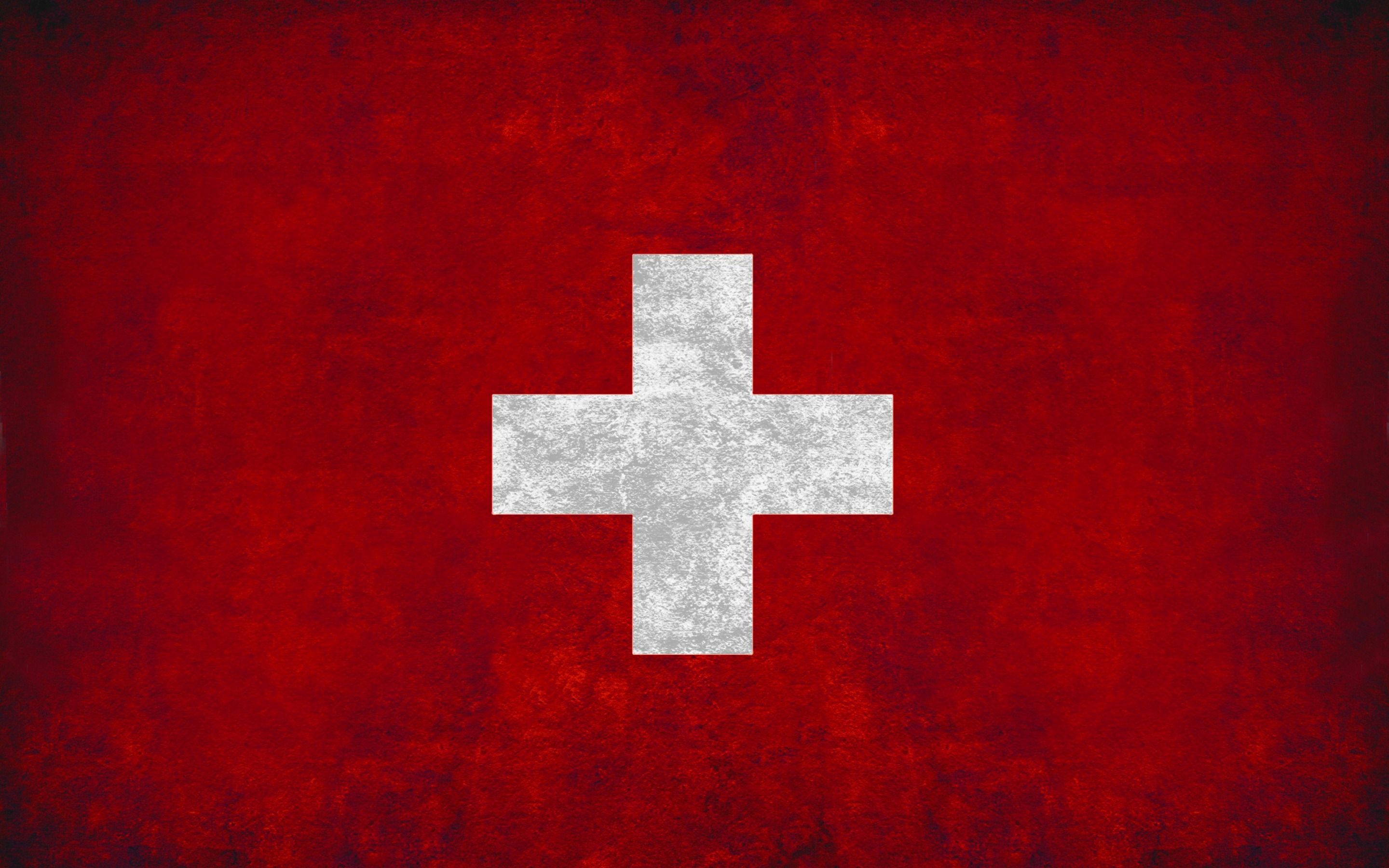 Schweizer Flagge, Schweiz, Schweizerkreuz, Rot, 16:10, 2K-Hintergrundbild für den Desktop