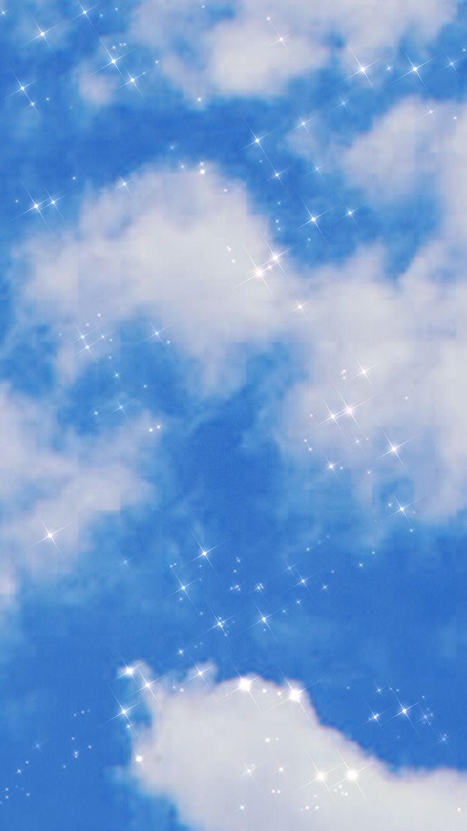 Wolken, Blauer Himmel, Glitzer, Sterne, Himmel, Hochformat, Hintergrundbild fürs Smartphone