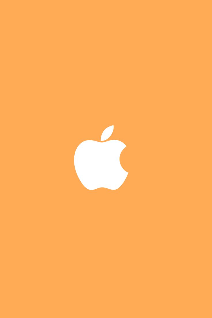 Apple-Logo, Orange, Weiß, Minimalistisch, HD, Hintergrundbild fürs Handy
