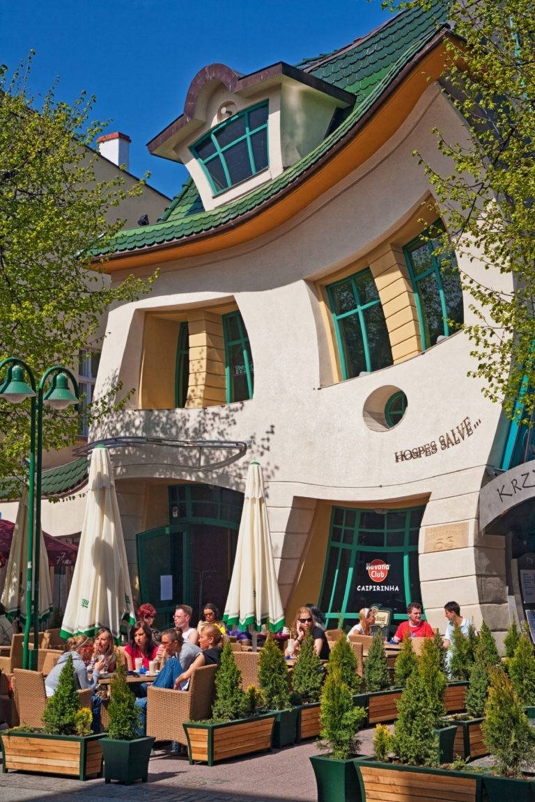 Krzywy Domek, Sopot, Polen, Krummes Haus, Architektur, Fassade, HD, Handy-Hintergrundbild