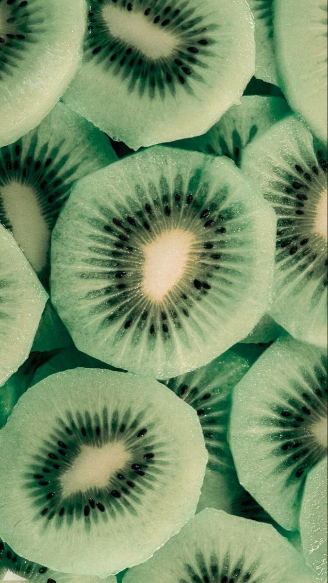 Kiwi, Kiwischeiben, Obst, Muster, Nahaufnahme, Hintergrundbild für iPhone und Android