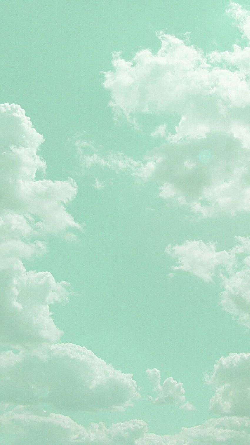 Wolken, Mintgrüner Himmel, Pastell, Himmel, HD, Hintergrundbild fürs Handy