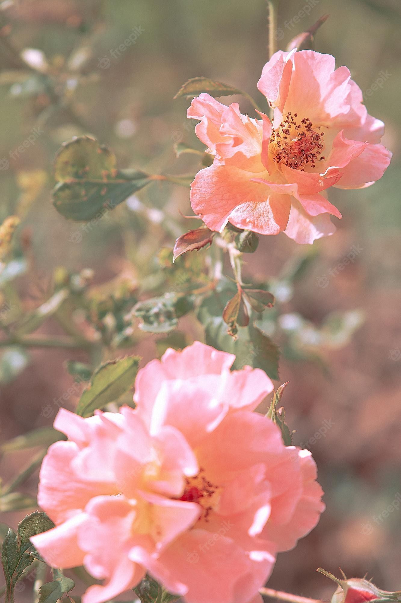 Rosen, Lachsfarben, Bokeh, Sommer, Hochformat, Hintergrundbild fürs Smartphone