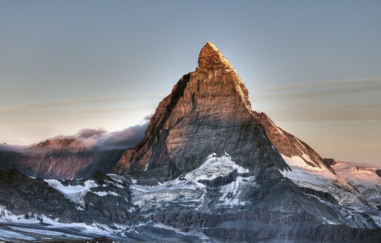 Matterhorn, Walliser Alpen, Schweiz, Gipfel, Abendlicht, HD, Laptop-Hintergrundbild
