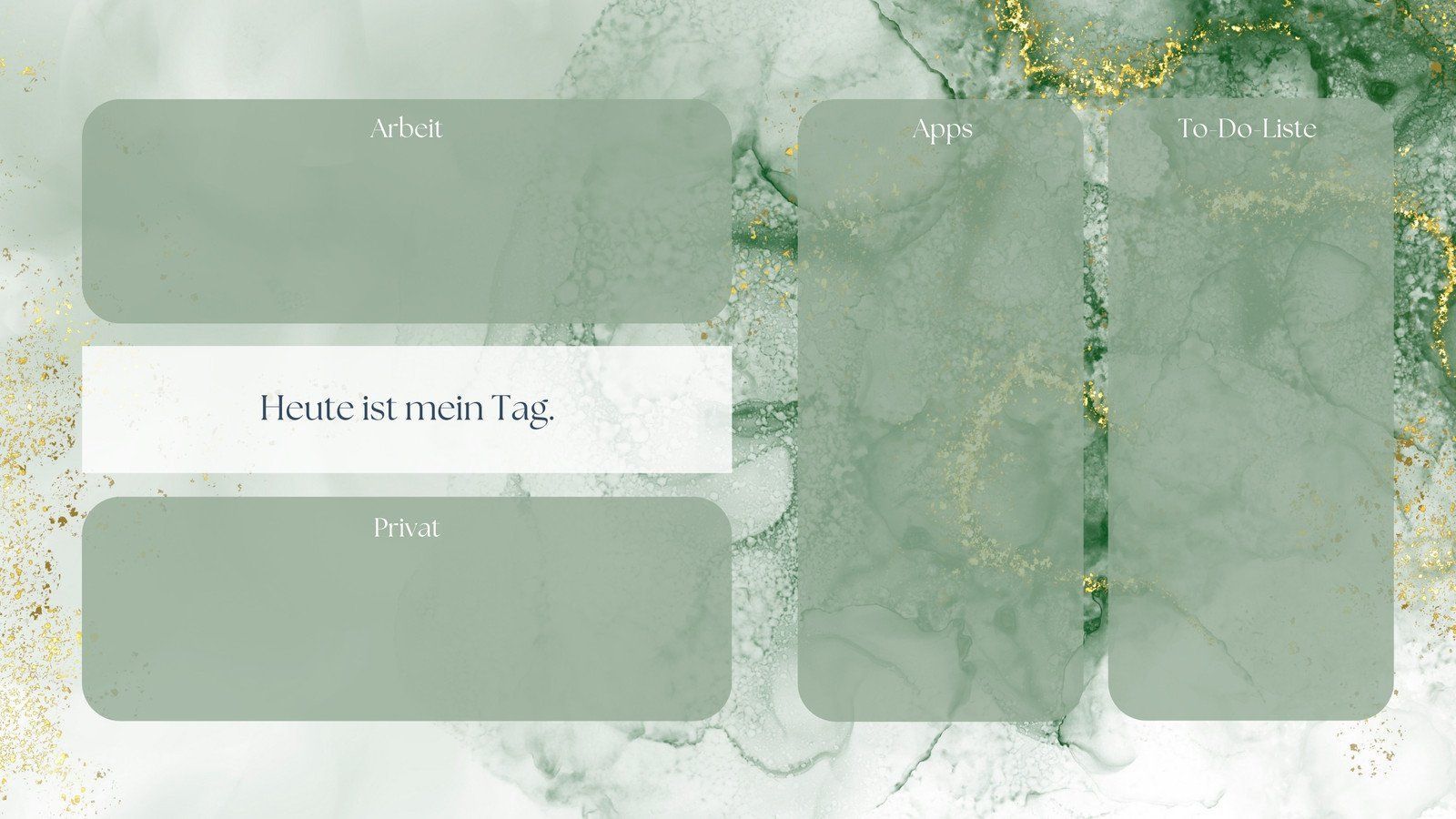Desktop-Organizer, Heute ist mein Tag, Salbeigrün, Marmor, Planer, HD, PC-Hintergrundbild
