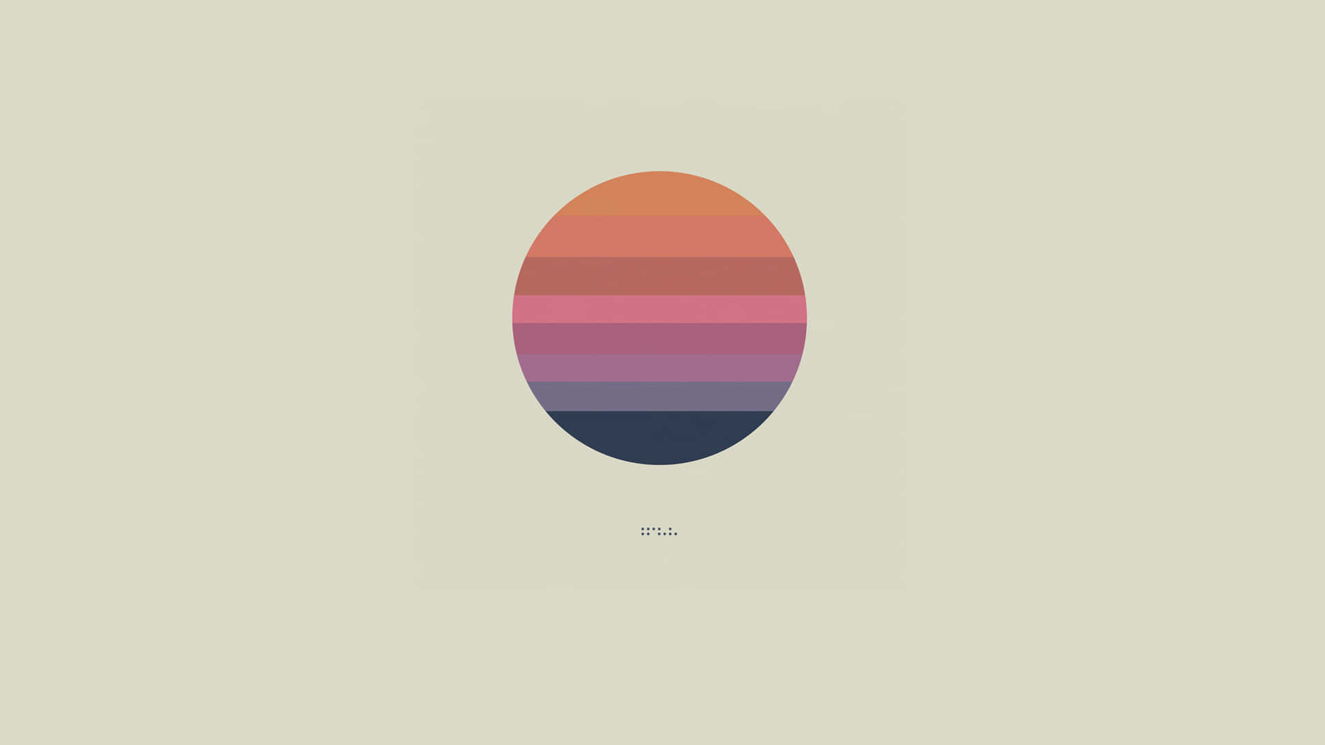 Retro-Sonne, Minimalistisch, Kreis, Streifen, Beiger Hintergrund, Retro-Stil, 1080p Wallpaper