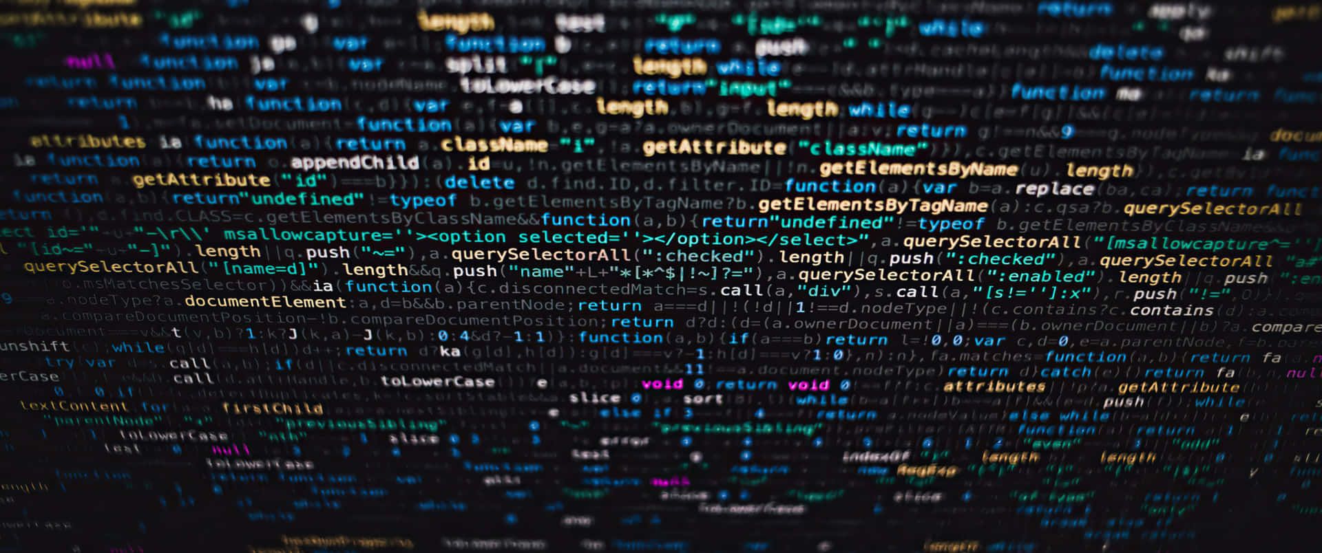 Programmcode, JavaScript, Programmierung, Quellcode, Dunkler Hintergrund, Bunter Text, Full HD Wallpaper