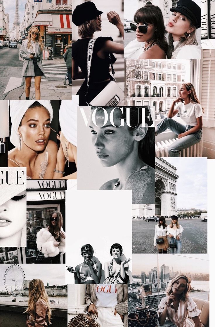 Vogue, Collage, Mode, Schwarz-Weiß, Frauen, Ästhetik, HD, Sperrbildschirm fürs iPhone