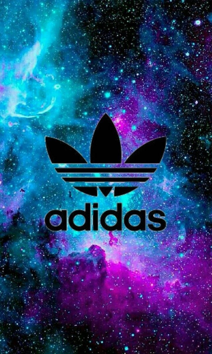 Adidas, Kleeblatt-Logo, Nebel, Türkis, Magenta, Weltall, HD, iPhone-Hintergrundbild