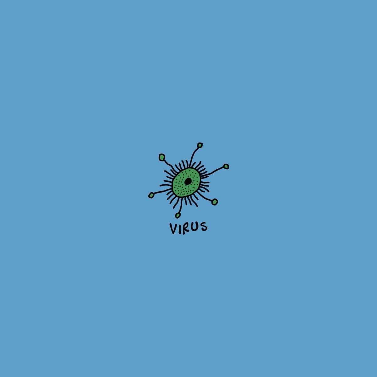 Virus, Doodle, Minimalismus, Blauer Hintergrund, Wallpaper