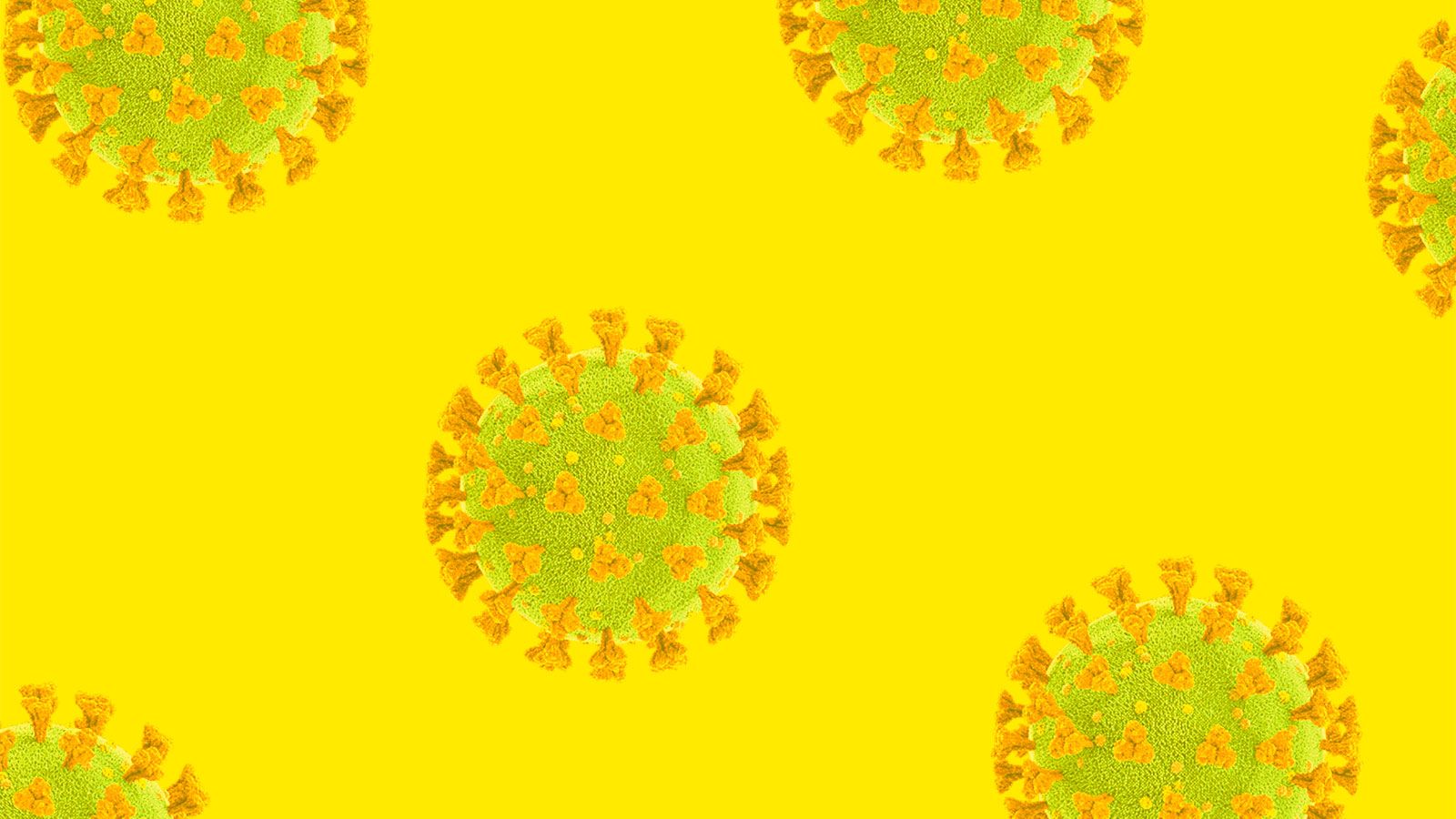 Coronavirus, Muster, Gelber Hintergrund, Illustration, HD Wallpaper