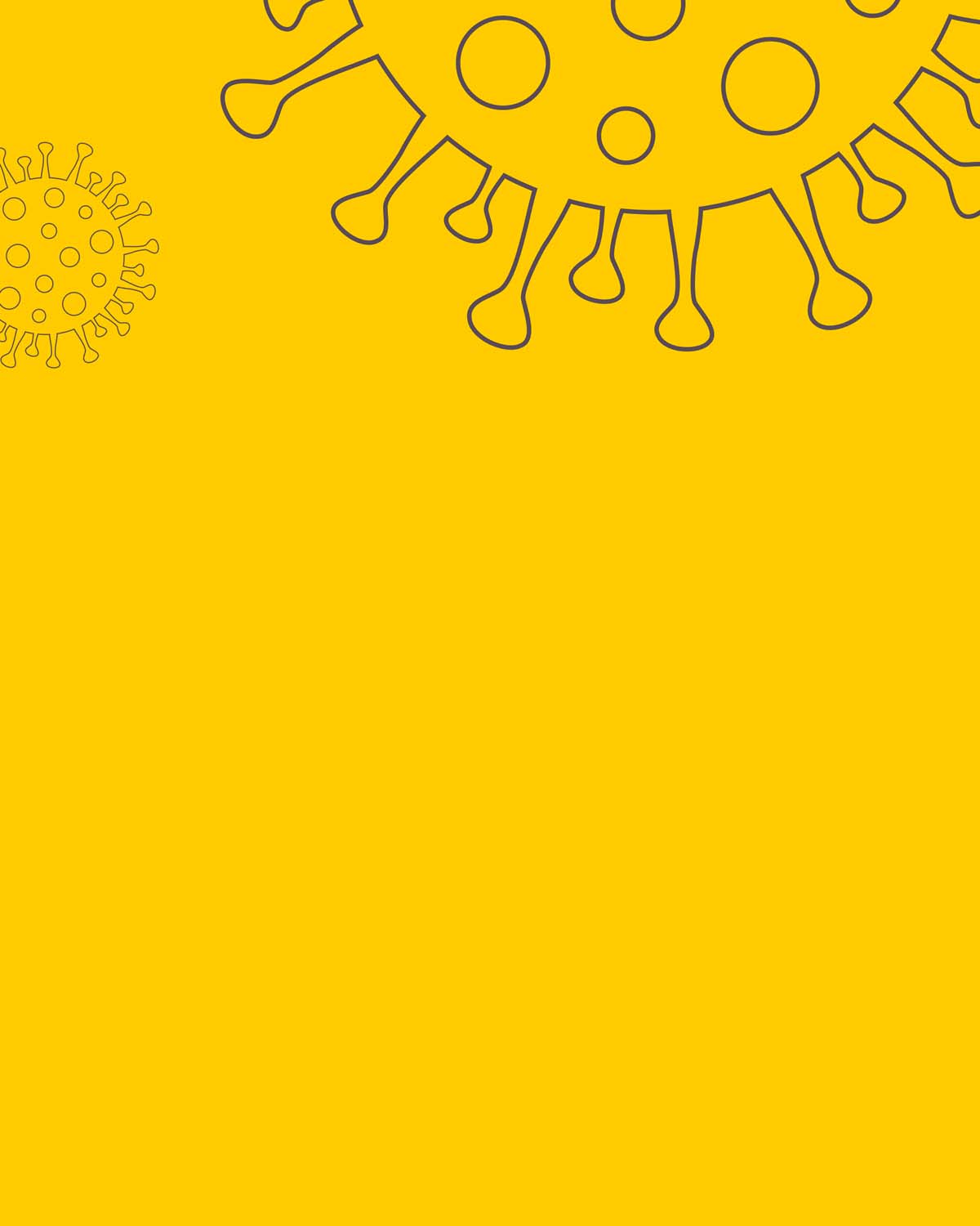 Coronavirus, Lineart, Gelber Hintergrund, Minimalismus, Full HD Wallpaper