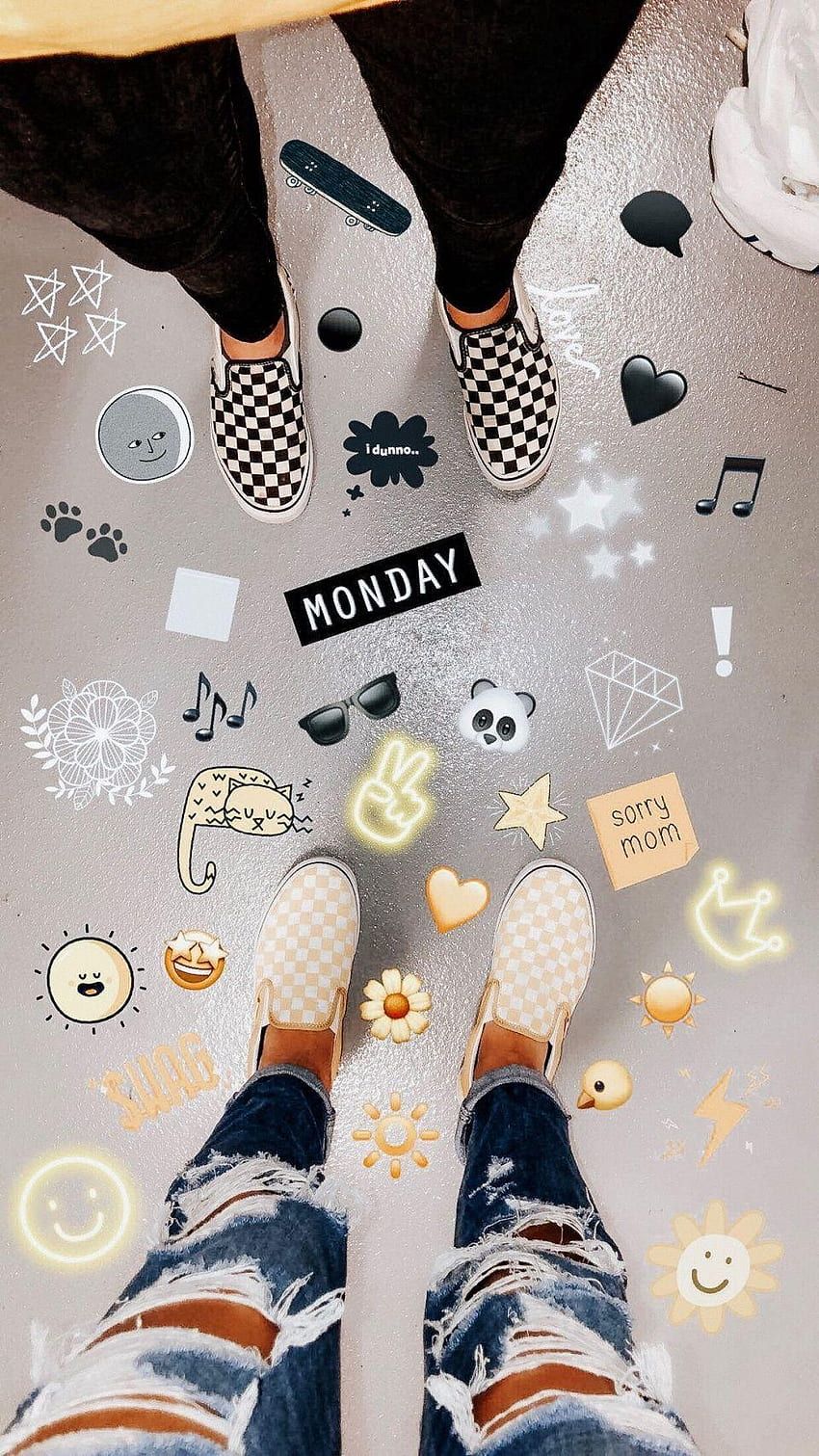 Vans, Sneaker, Doodles, Collage, Ästhetik, HD, Sperrbildschirm fürs iPhone