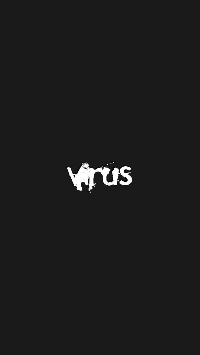 Virus, Schriftzug, Typografie, Schwarz, Minimalismus, Hintergrundbild für iPhone und Android