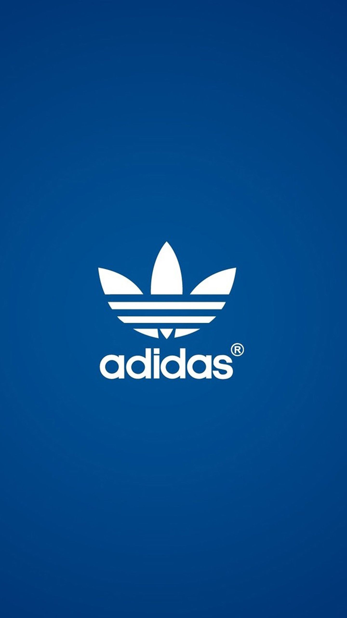Adidas, Kleeblatt-Logo, Blauer Hintergrund, Minimalistisch, Sperrbildschirm fürs iPhone