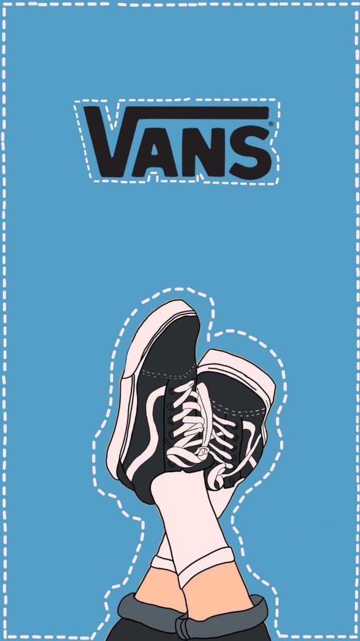 Vans, Vans Old Skool, Sneaker, Illustration, Blau, Hintergrundbild für iPhone und Android
