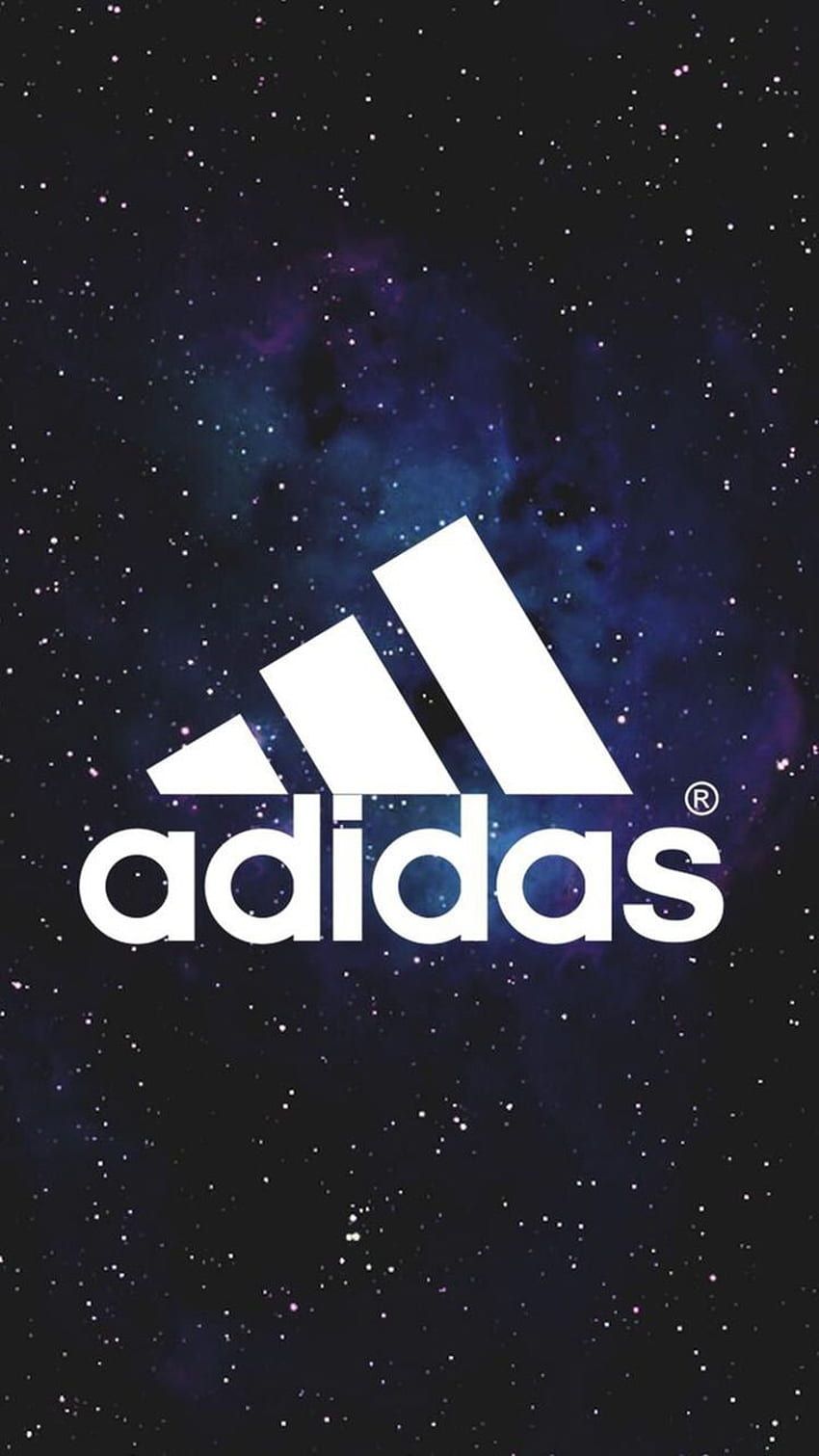 Adidas, Drei-Balken-Logo, Sternenhimmel, Dunkel, Weißes Logo, HD, Handy-Hintergrund