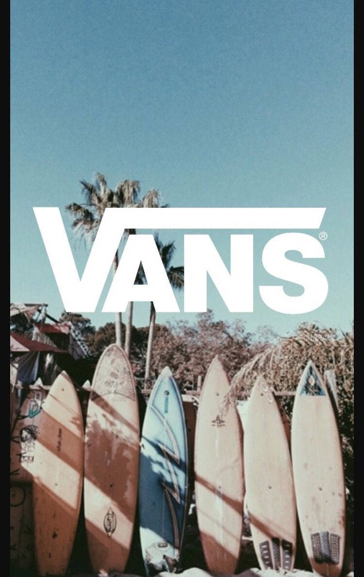 Vans, Logo, Surfbretter, Palmen, Blauer Himmel, HD, Handy-Hintergrund im Hochformat