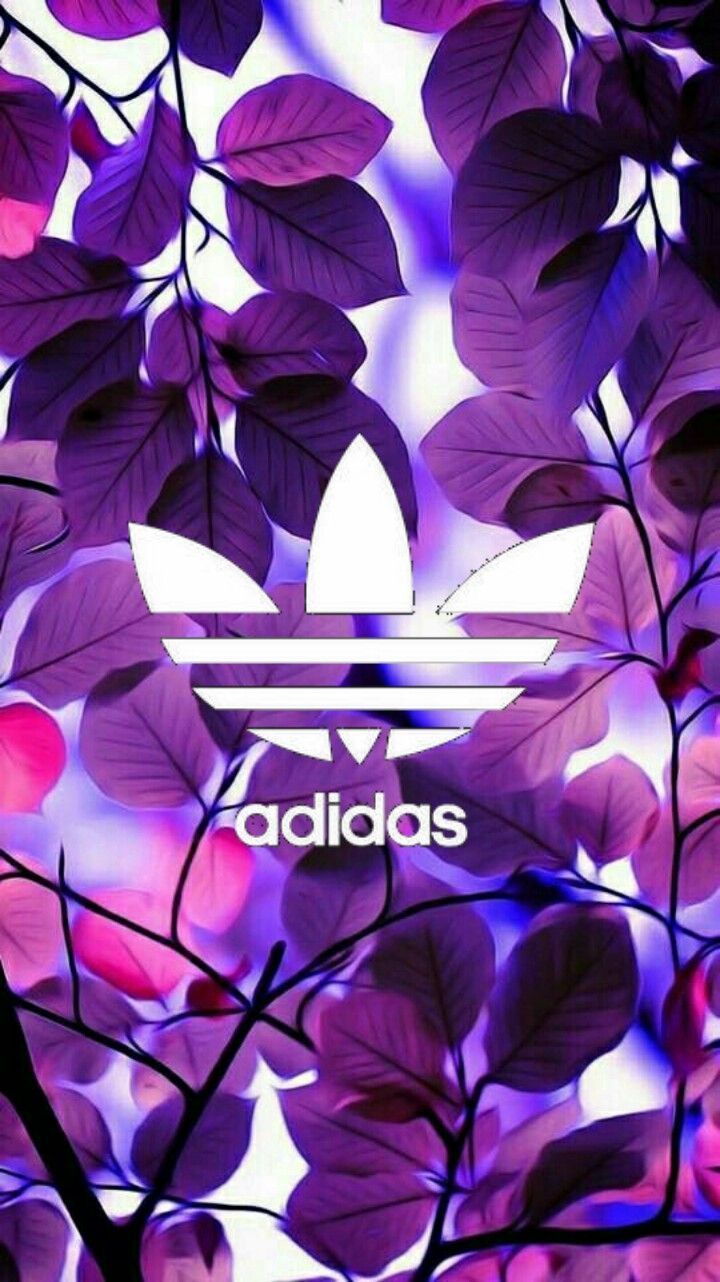 Adidas, Kleeblatt-Logo, Blätter, Lila, Bokeh, HD, Sperrbildschirm fürs iPhone
