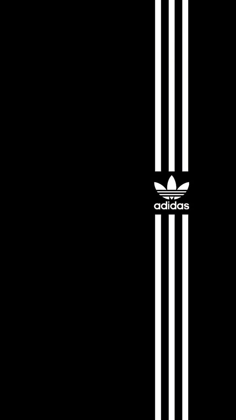 Adidas, Drei Streifen, Schwarz-Weiß, Trainingsjacke, Minimalistisch, Hintergrundbild fürs Handy