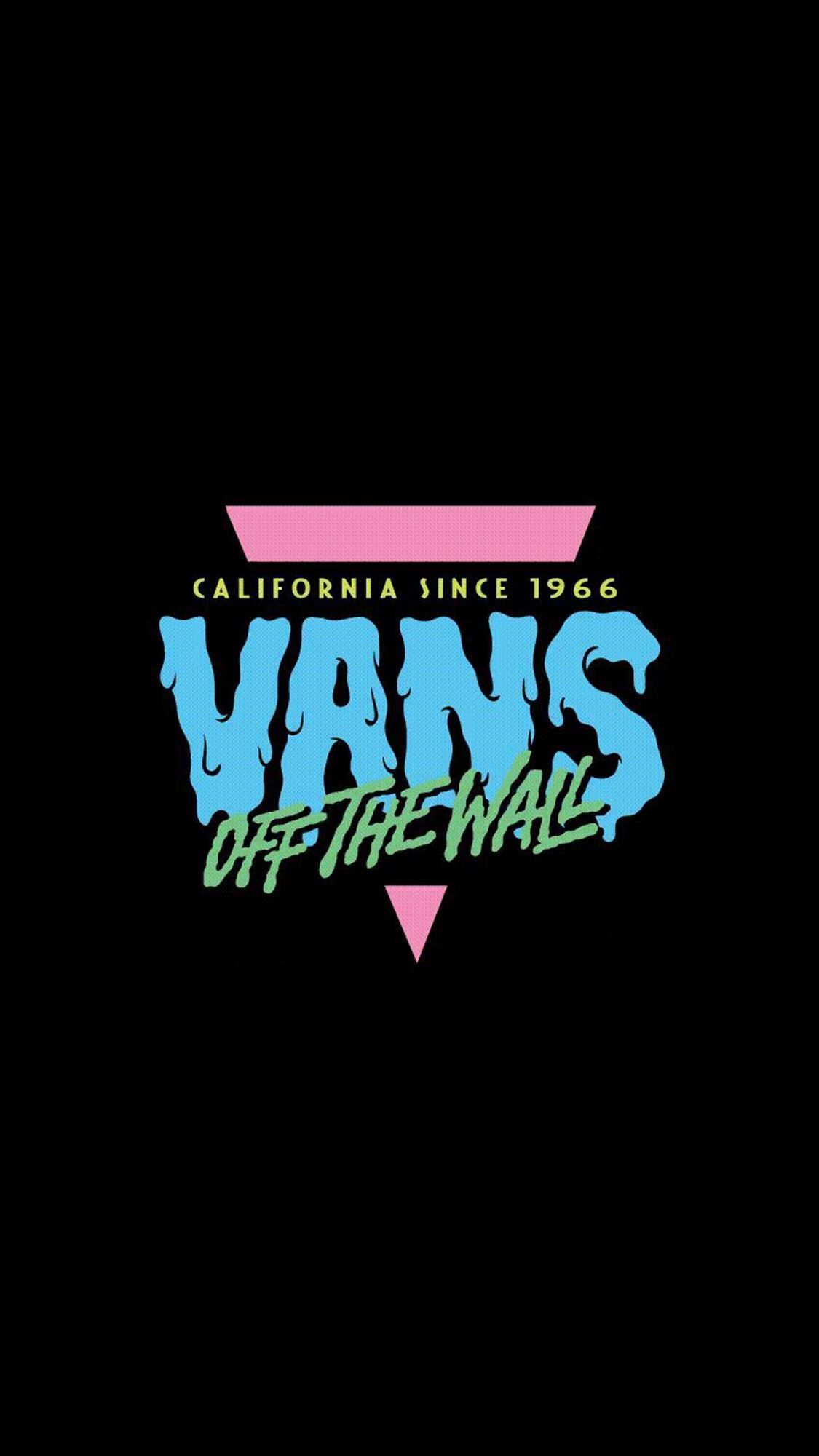 Vans, Off The Wall, California, Retro, Schwarzer Hintergrund, Sperrbildschirm fürs iPhone