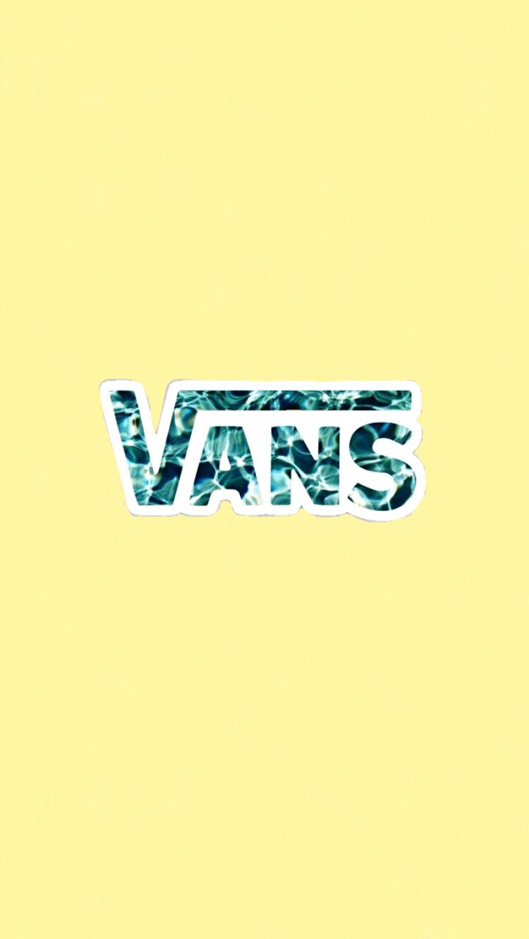 Vans, Vans Logo, Pastellgelb, Minimalismus, Hochformat, Hintergrundbild fürs Smartphone