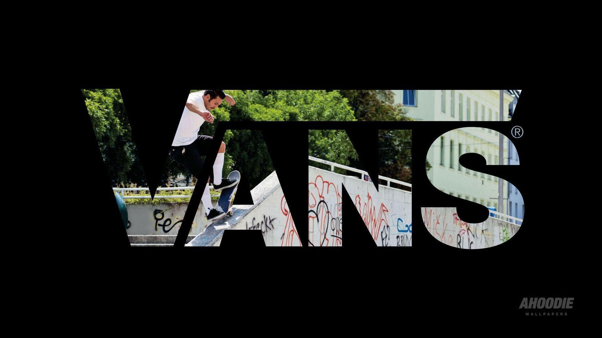 Vans, Vans Logo, Skateboarder, Doppelbelichtung, Schwarzer Hintergrund, Full HD Wallpaper