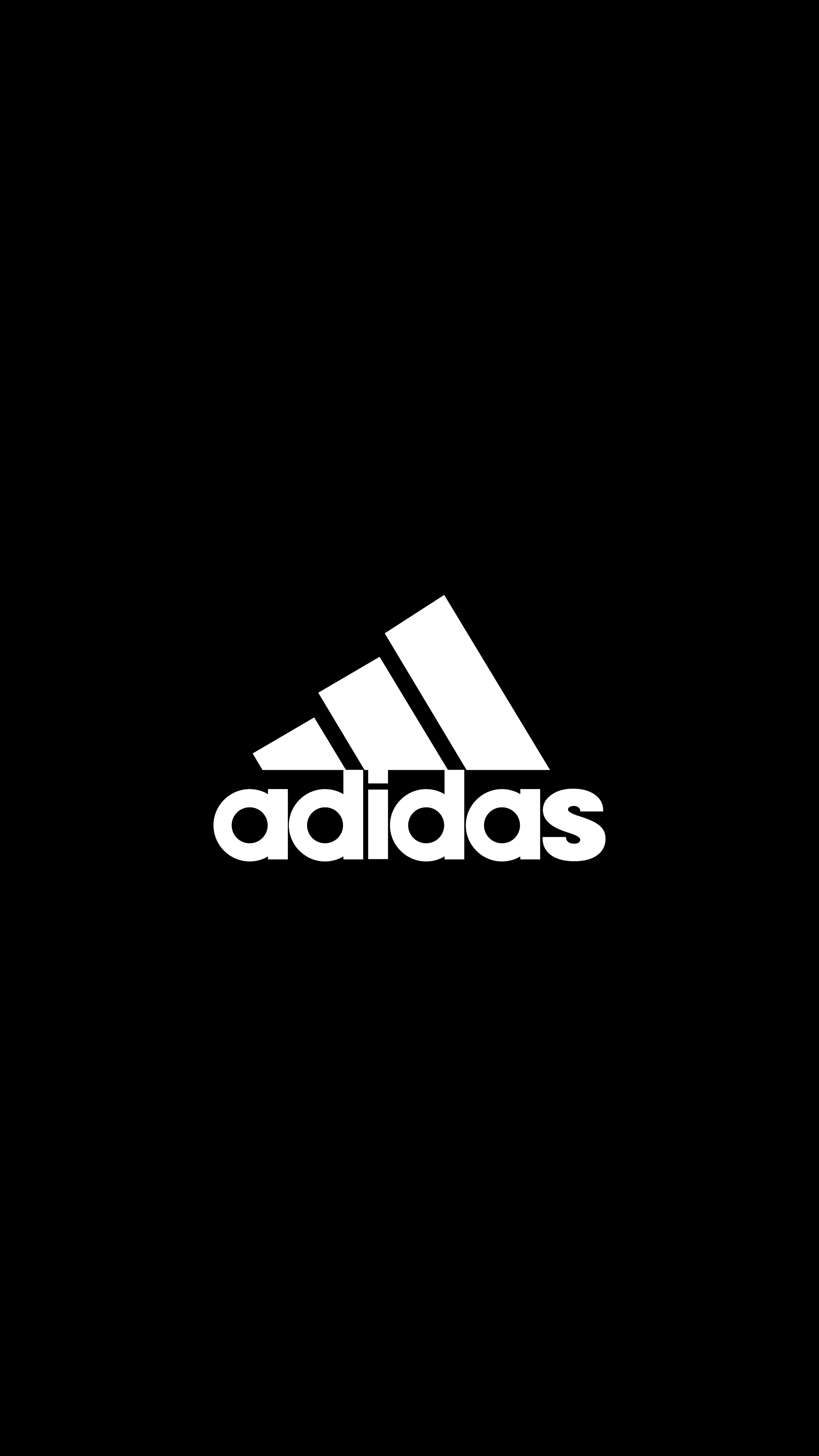 Adidas, Drei-Balken-Logo, Schwarzer Hintergrund, Weißes Logo, Minimalistisch, Sperrbildschirm