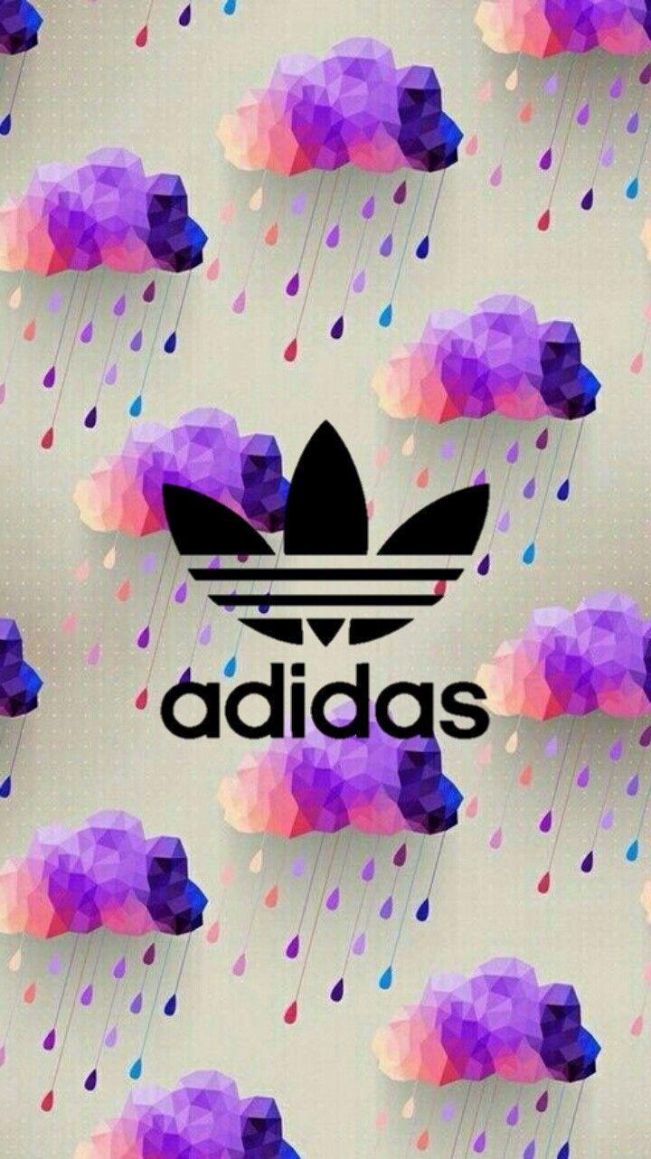 Adidas, Kleeblatt-Logo, Wolken, Regen, Muster, Pastell, HD, Hintergrundbild fürs Handy
